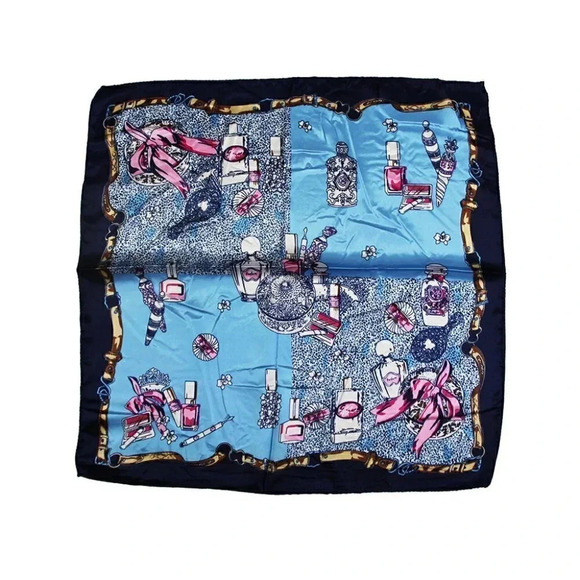 Vintage Accessories - NWT WOMENS BLUE POLYESTER SATIN SCARF